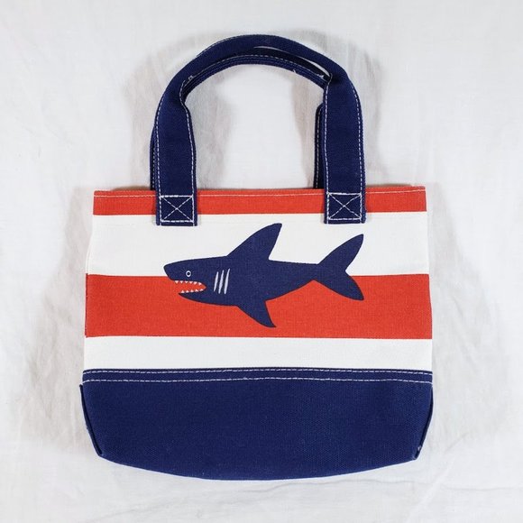 Pottery Barn Kids Other - Pottery Barn Kids Icon Shark Canvas Tote Bag Small Red White Blue Beach